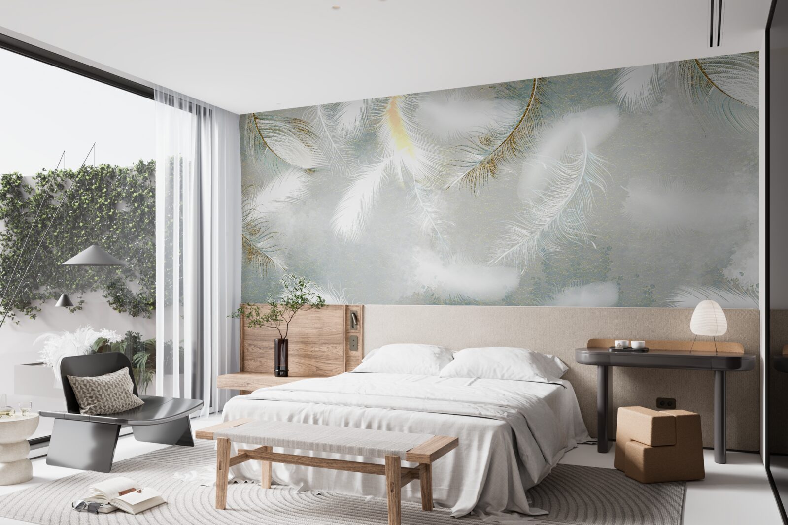 Papier peint plumes en arrière-plan