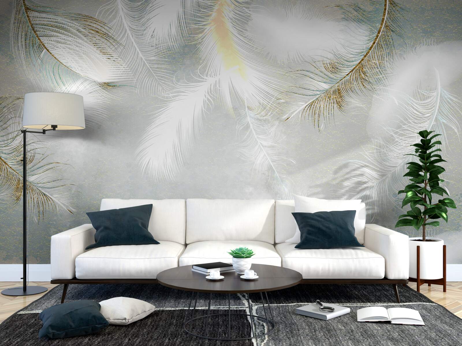 Papier peint plumes en arrière-plan