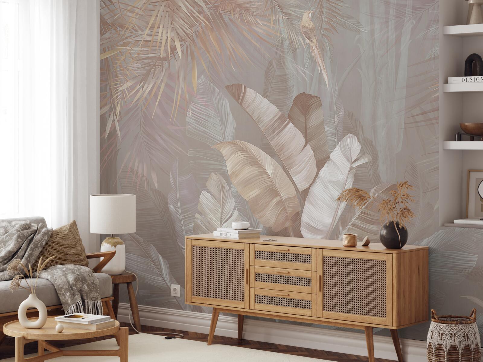 Papier peint bouquet de plumes multicolores