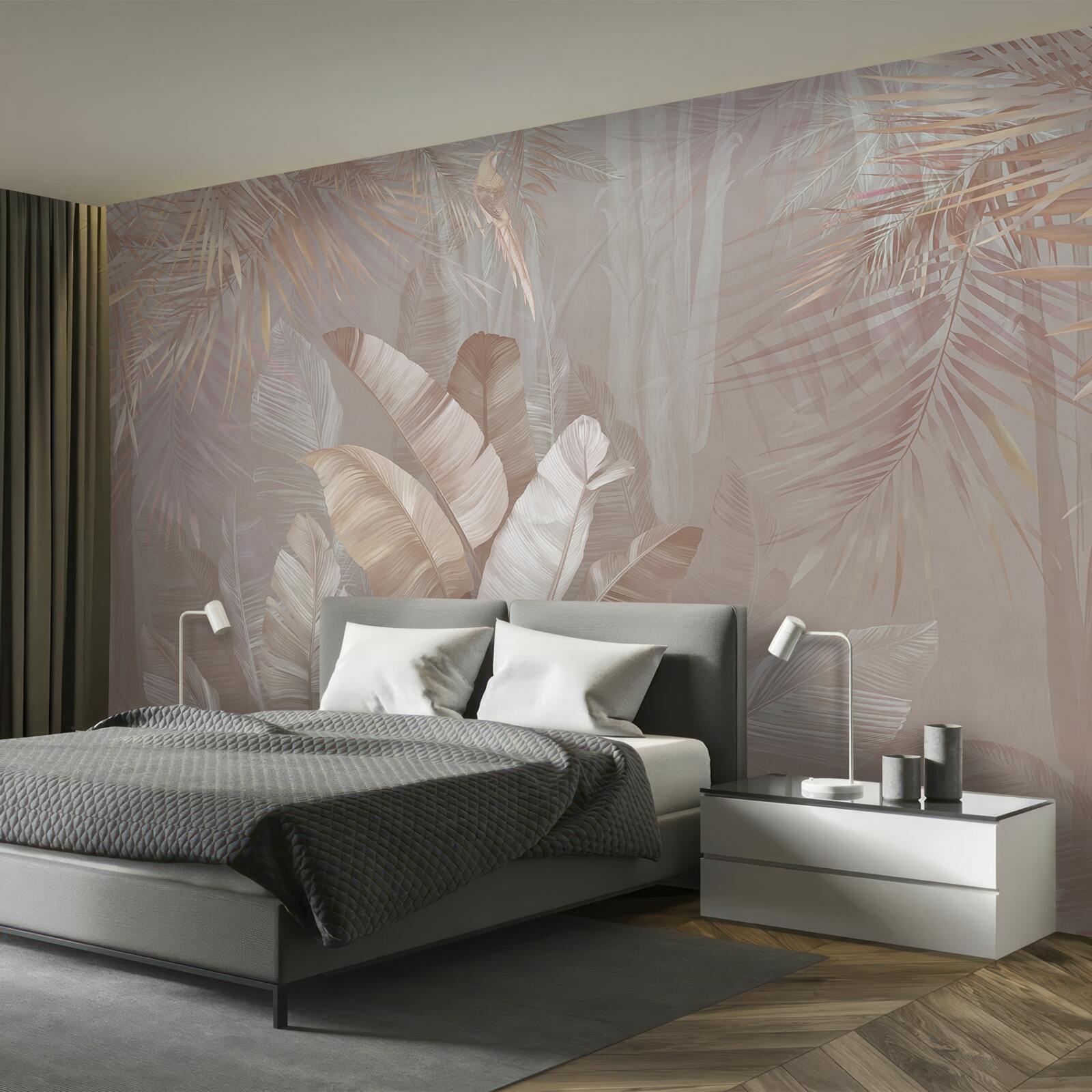 Papier peint bouquet de plumes multicolores