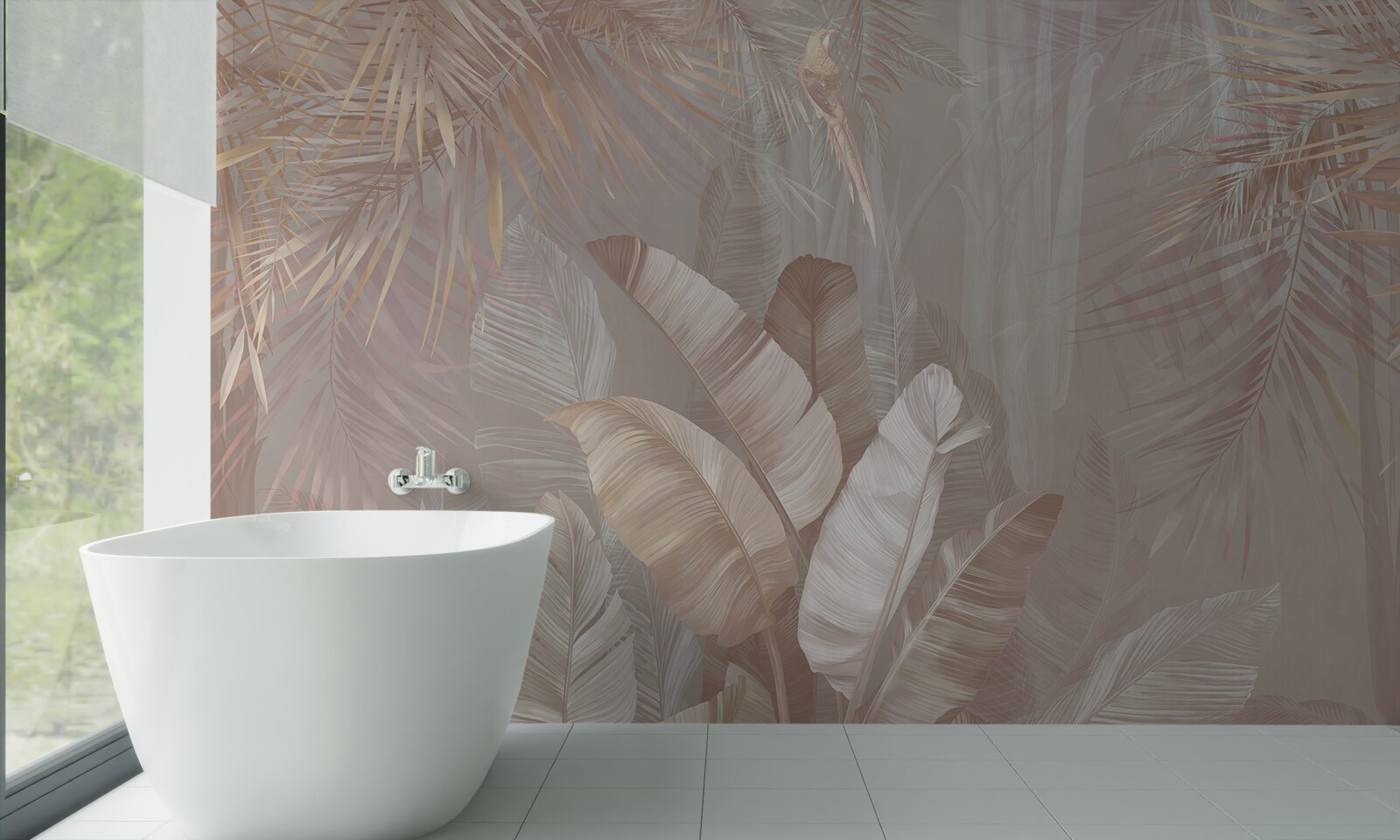 Papier peint bouquet de plumes multicolores