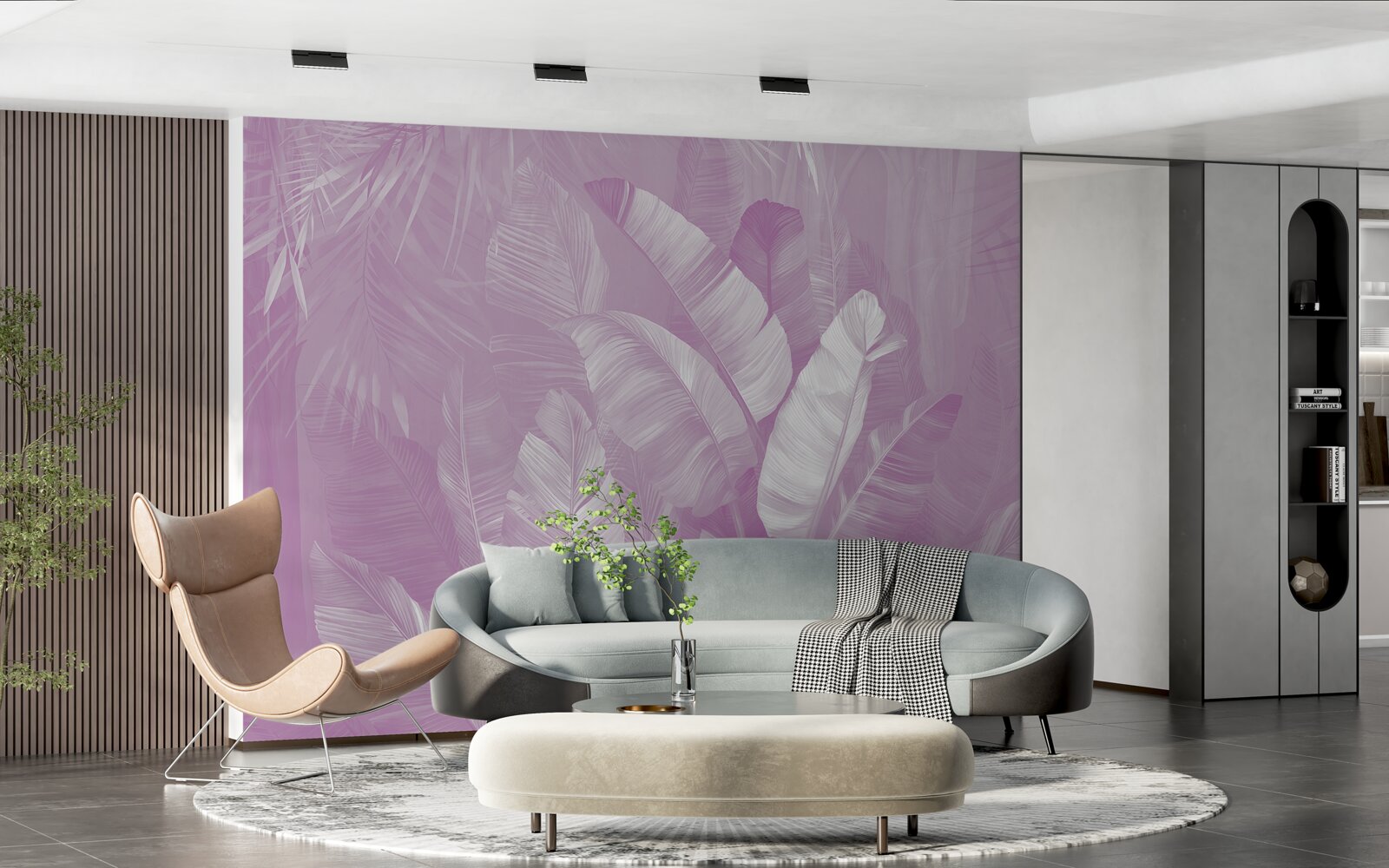 Papier peint combinaison de feuilles de lilas