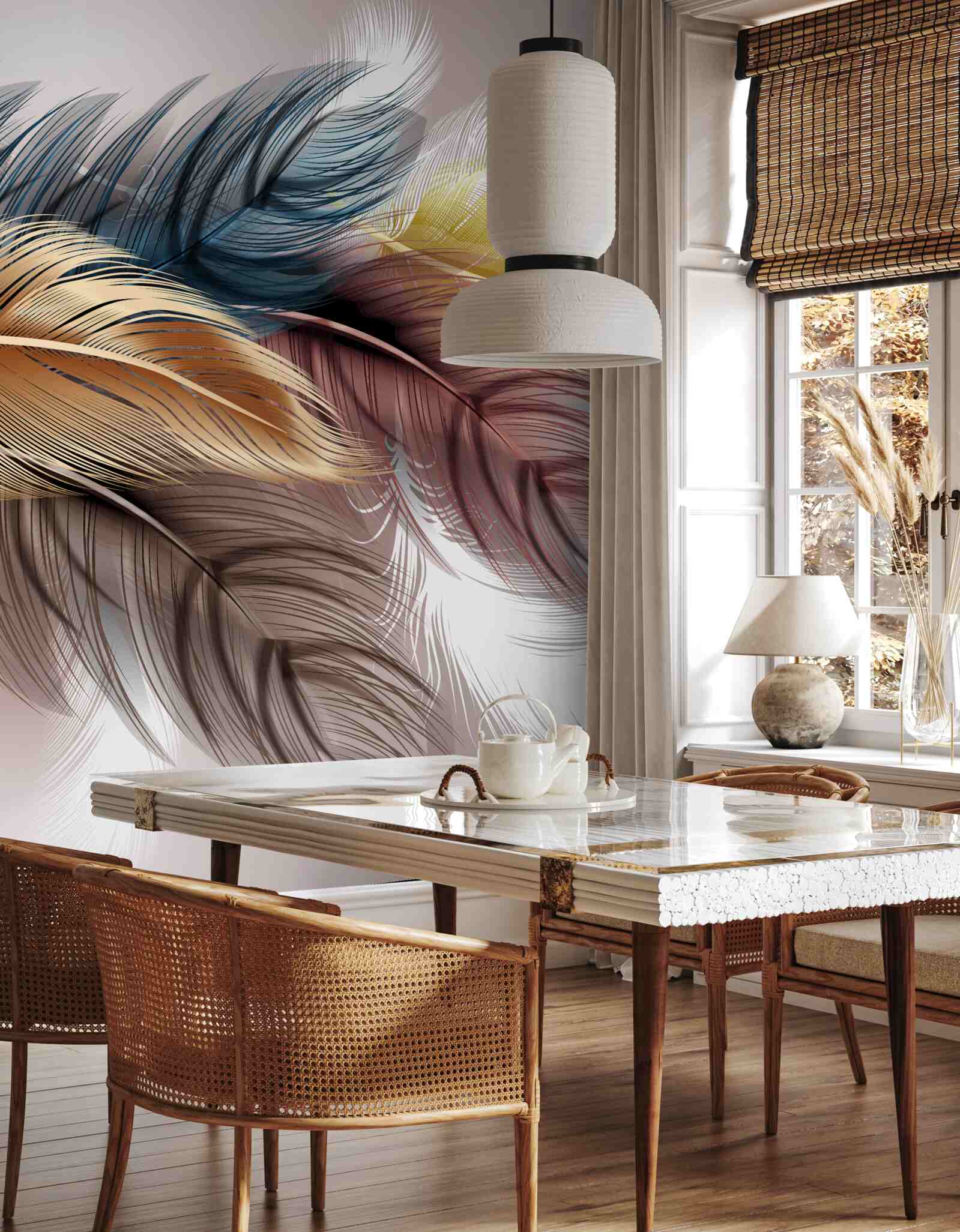 Papier peint le plumage brillant des oiseaux