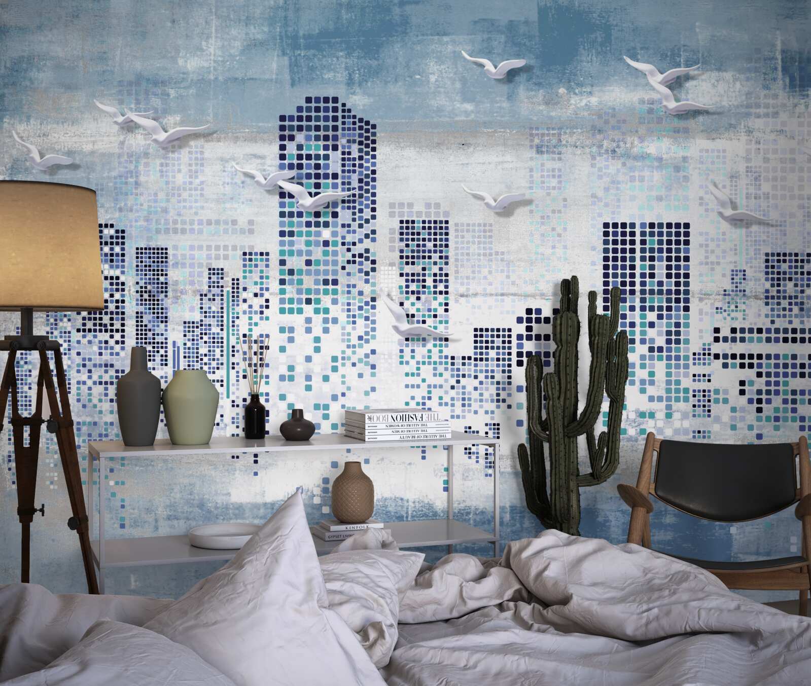 Papier peint New York pixellisé