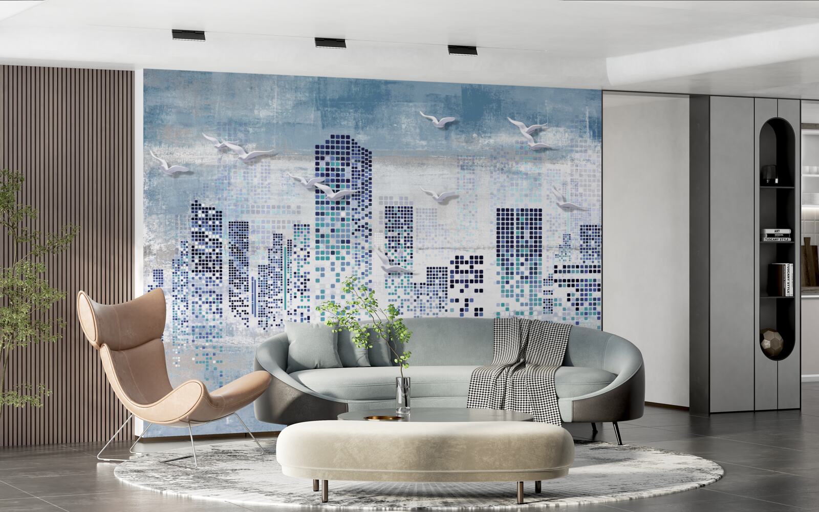 Papier peint New York pixellisé