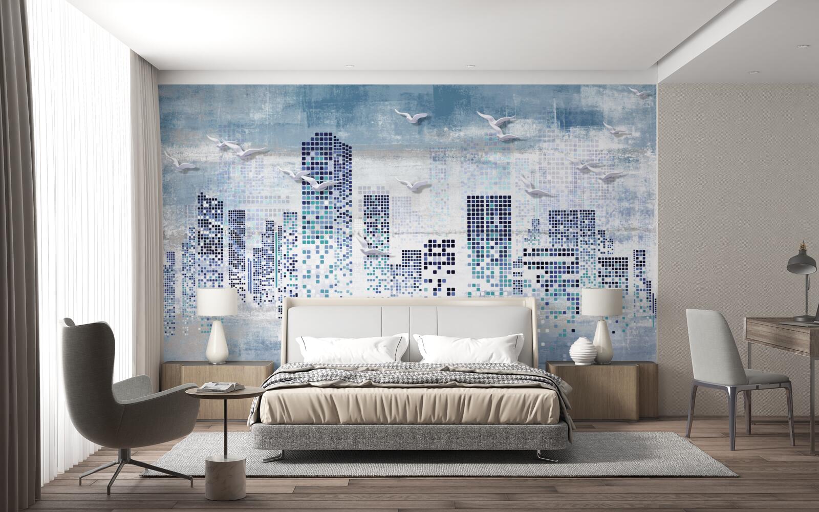 Papier peint New York pixellisé