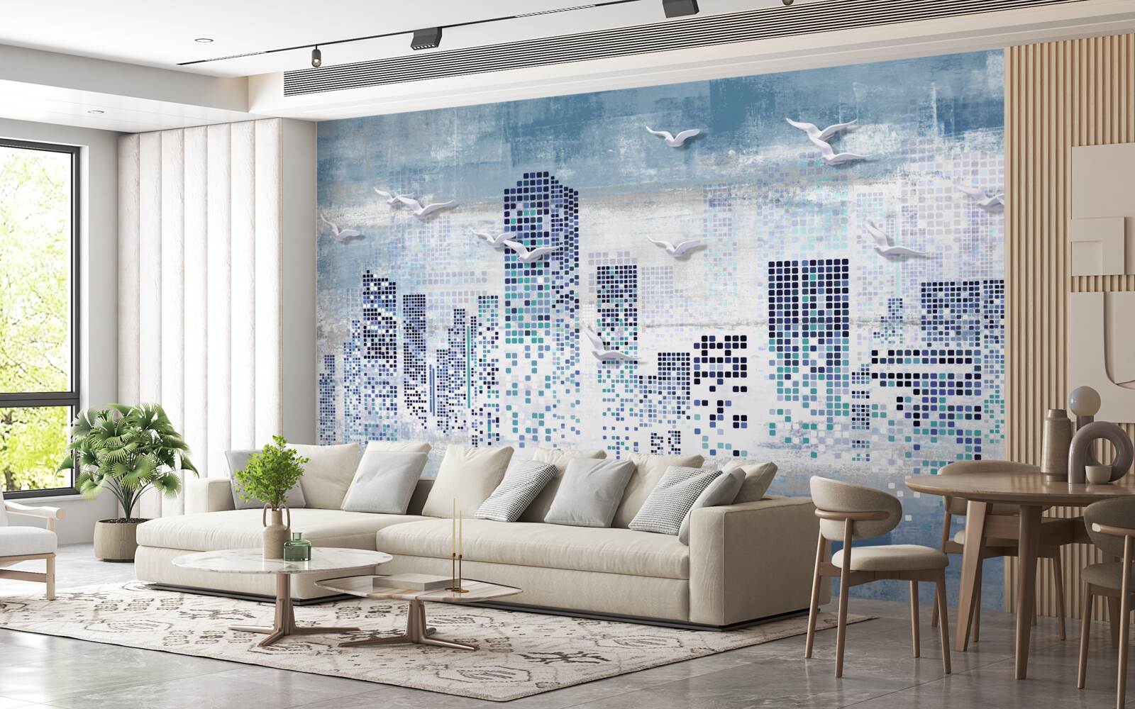 Papier peint New York pixellisé