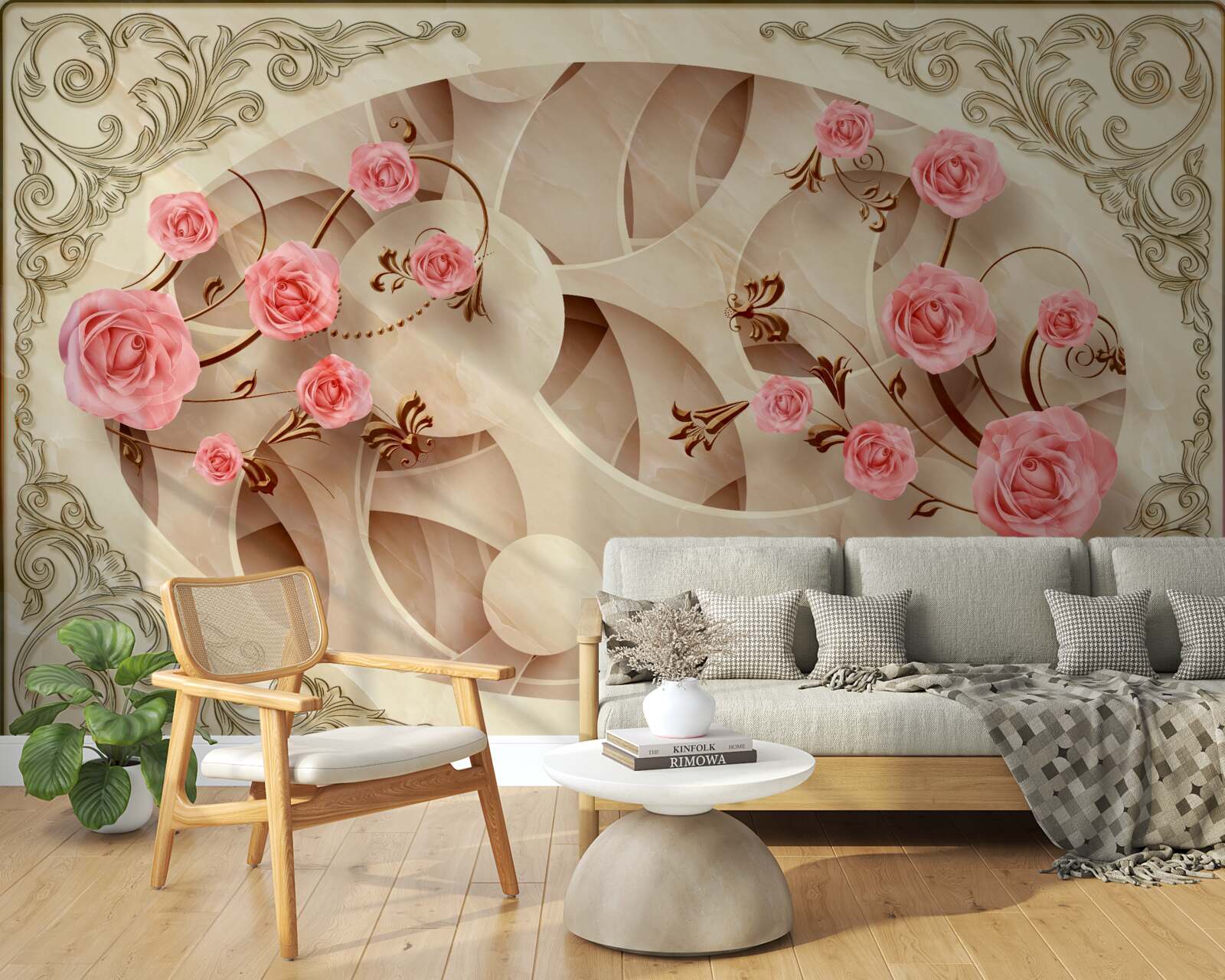 Papier peint les bourgeons du rosier ont poussé