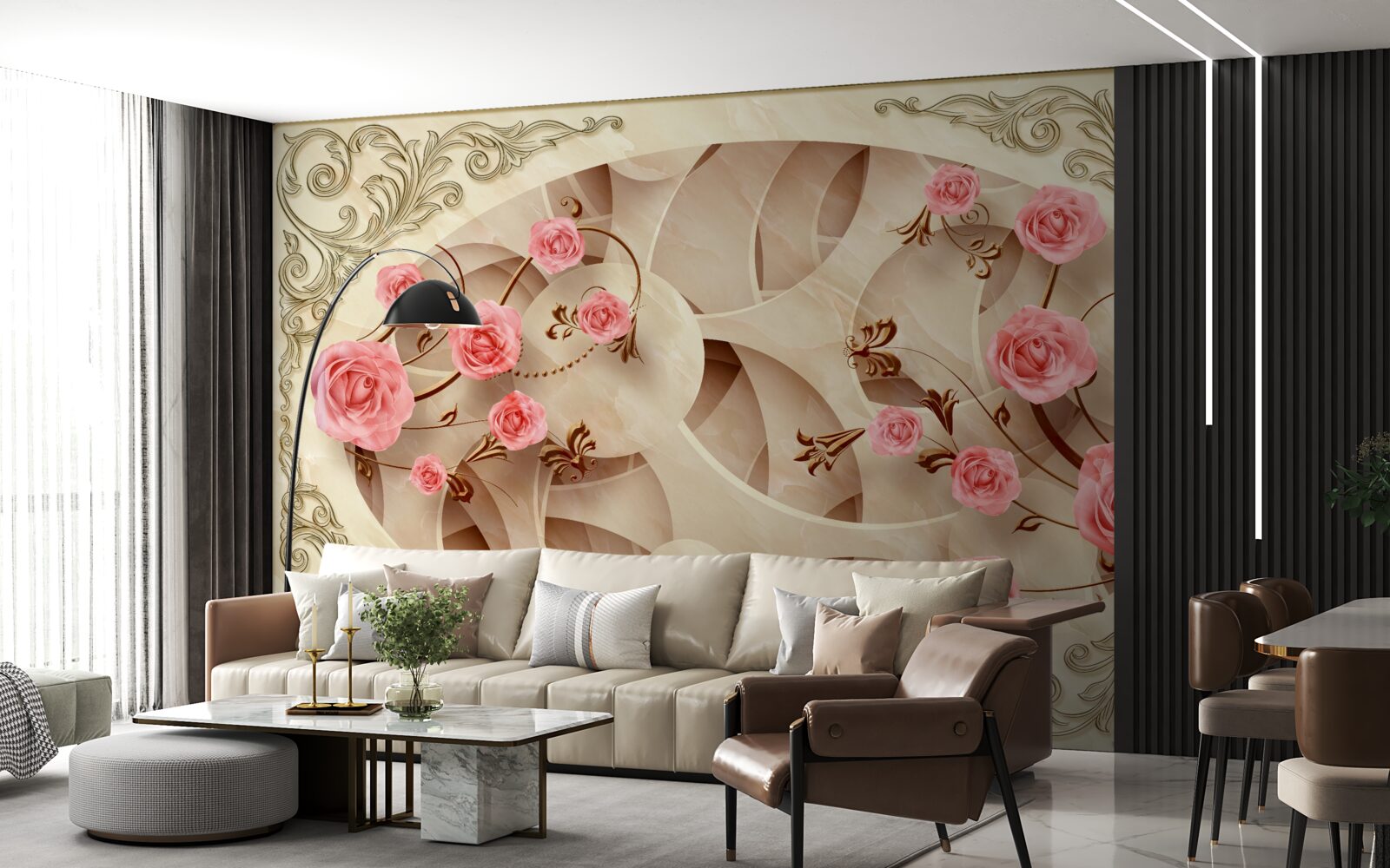 Papier peint les bourgeons du rosier ont poussé