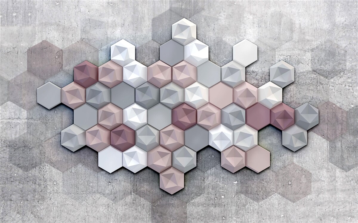 Papier peint structure cellulaire formée de pentagones