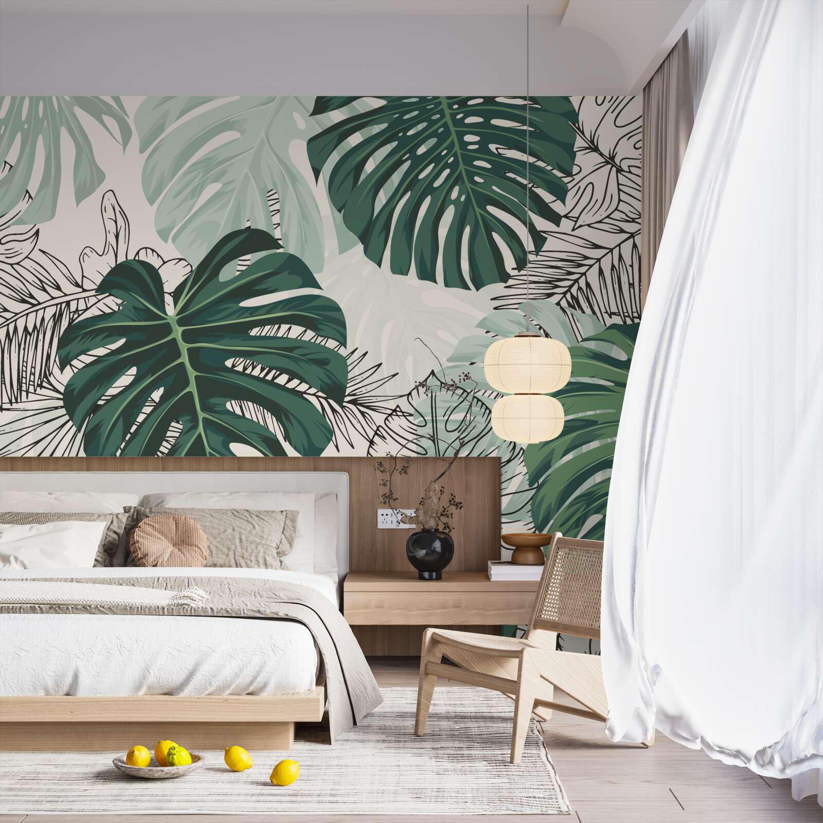 Papier peint Les feuilles de monstera texturées sont majestueuses