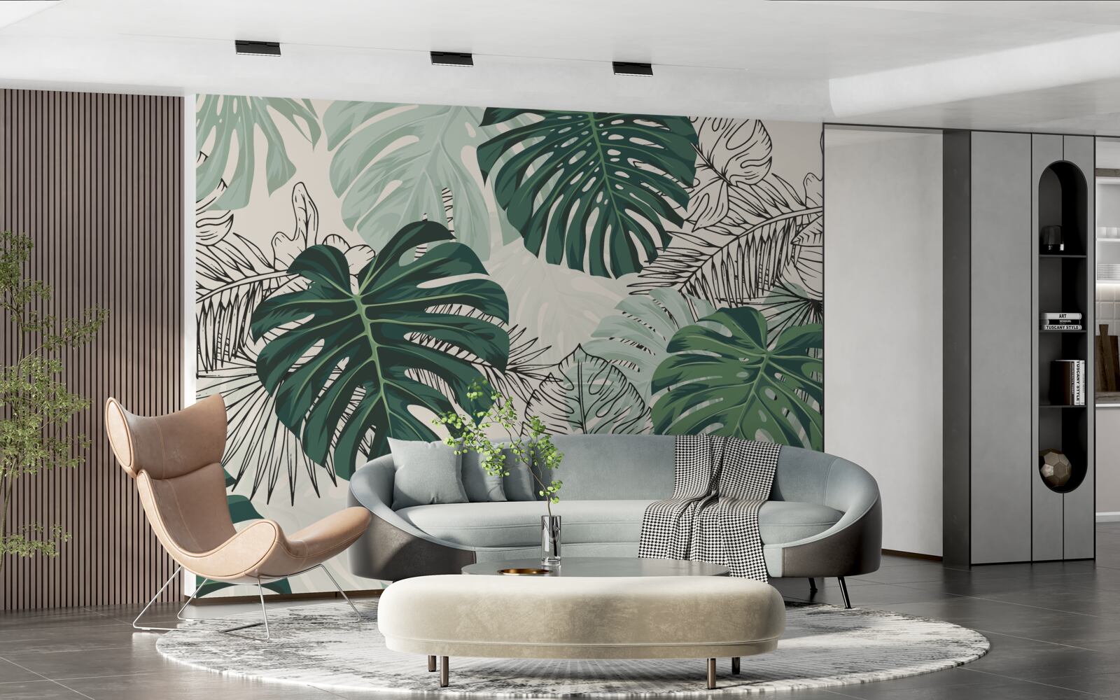 Papier peint Les feuilles de monstera texturées sont majestueuses