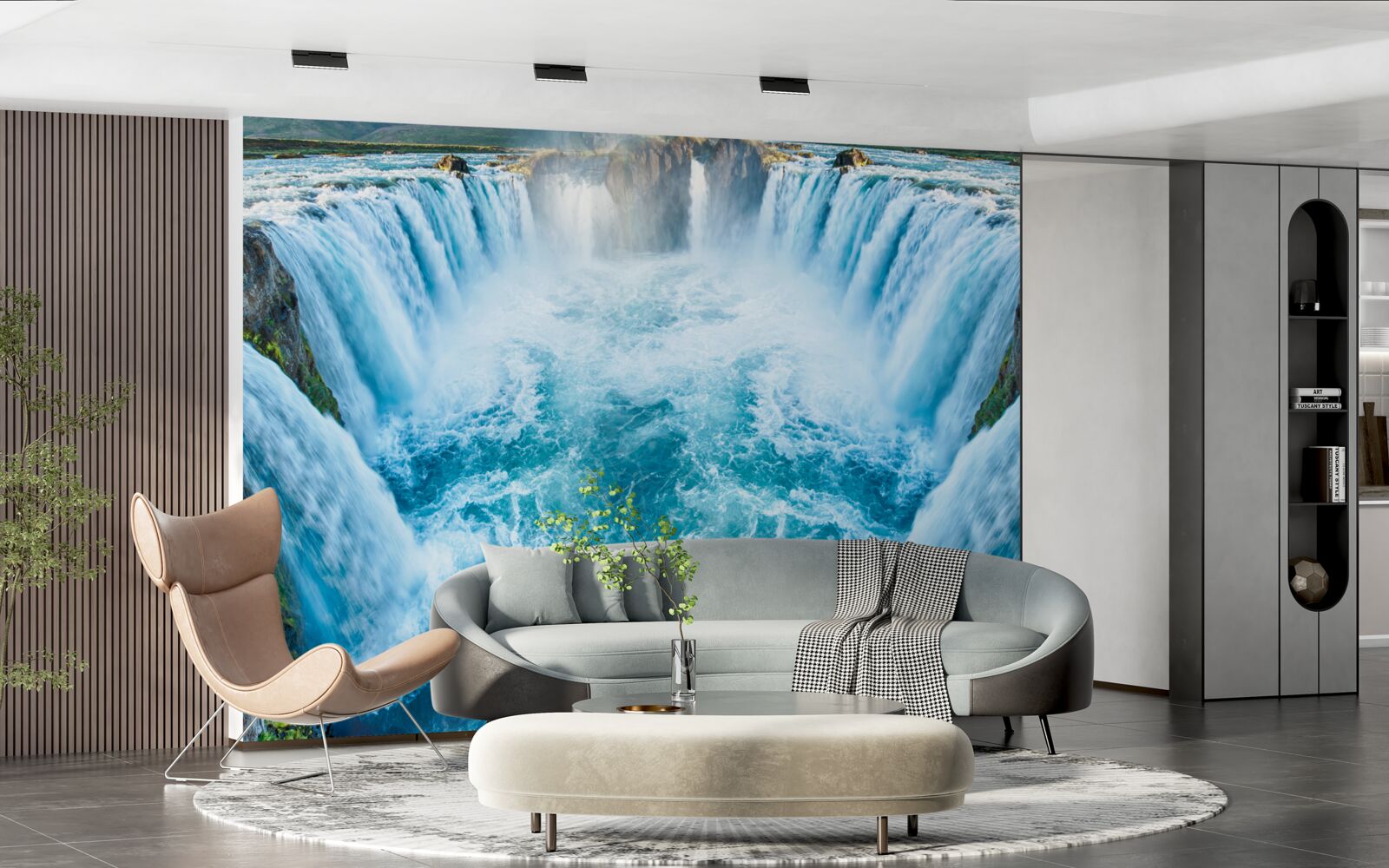 Papier peint une série de cascades se jetant dans la rivière