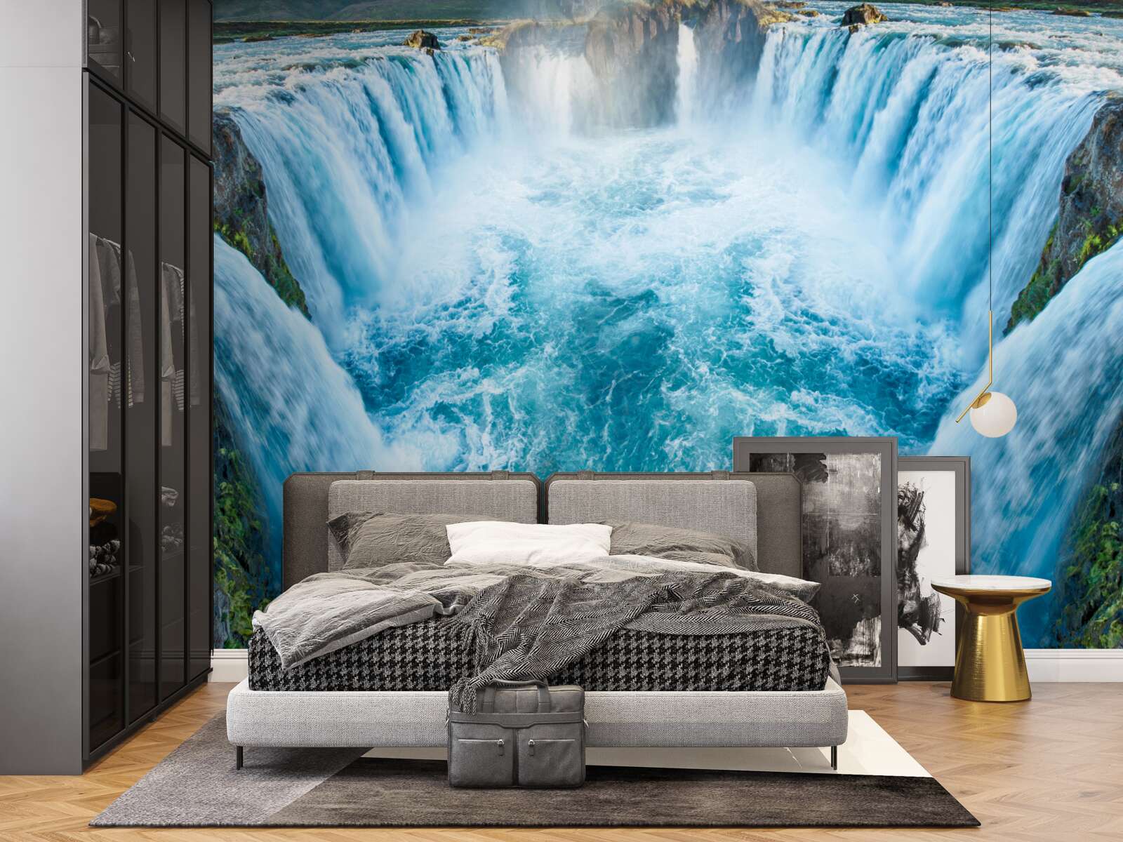 Papier peint une série de cascades se jetant dans la rivière