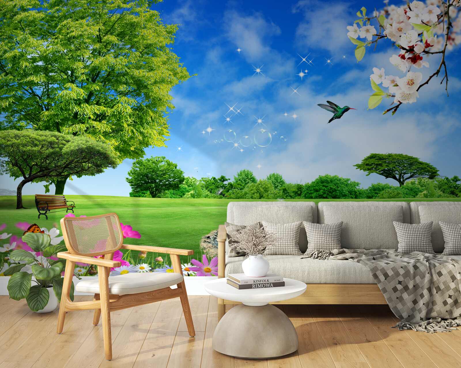 Papier peint vue panoramique à couper le souffle sur l'été