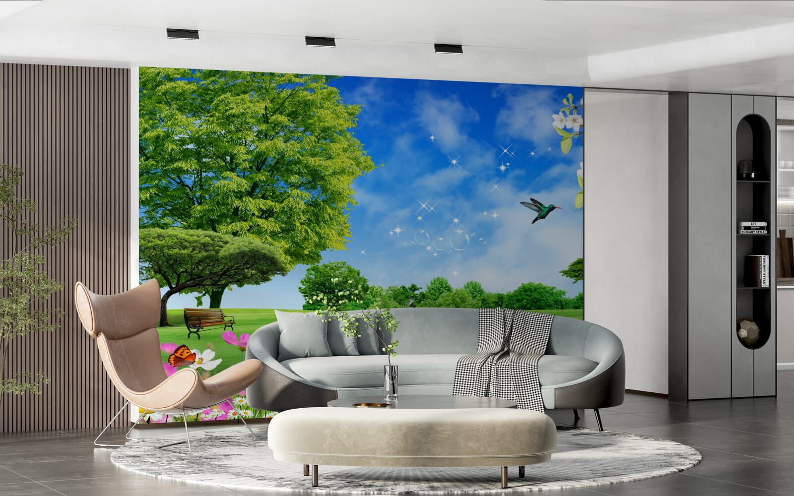 Papier peint vue panoramique à couper le souffle sur l'été