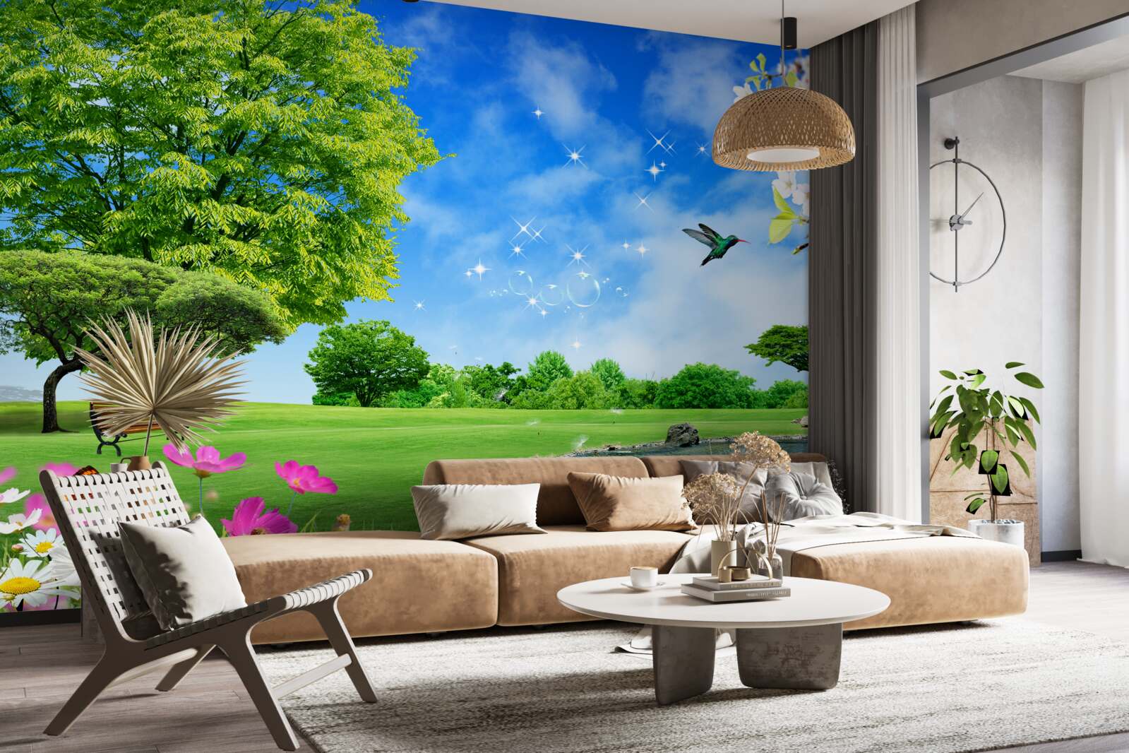 Papier peint vue panoramique à couper le souffle sur l'été