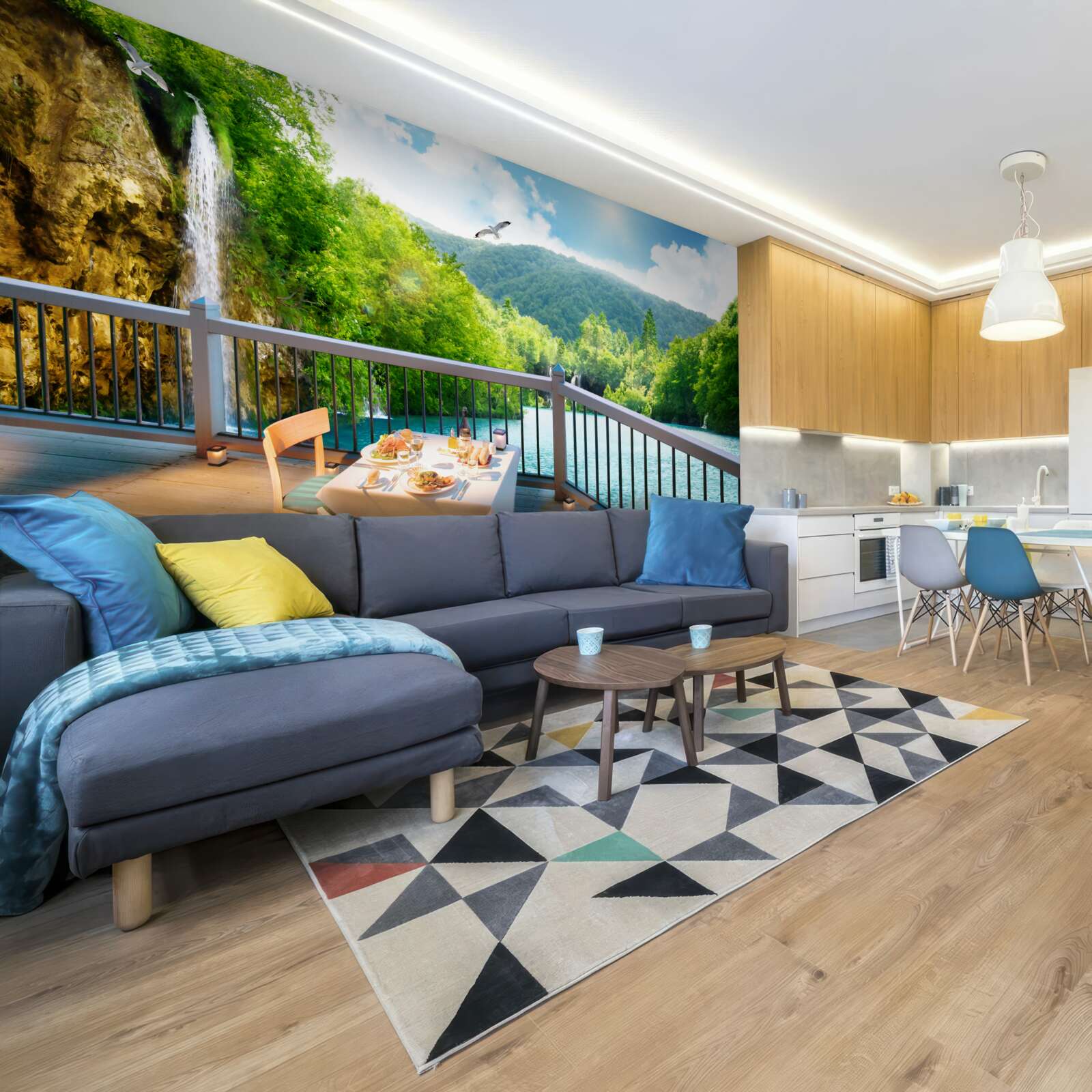 Papier peint Petit-déjeuner dans un paysage époustouflant