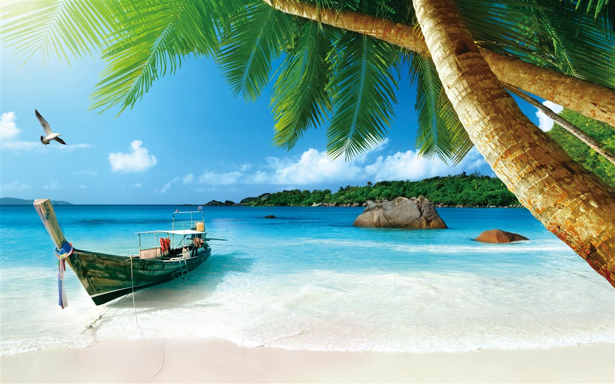 Papier peint jetée sur une île au bord de la mer