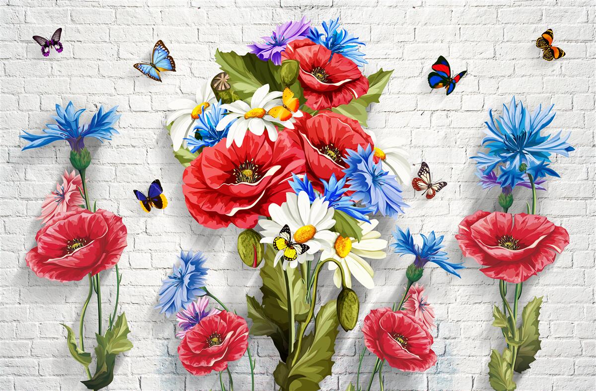 Papier peint des papillons et des fleurs remplis de la splendeur du printemps