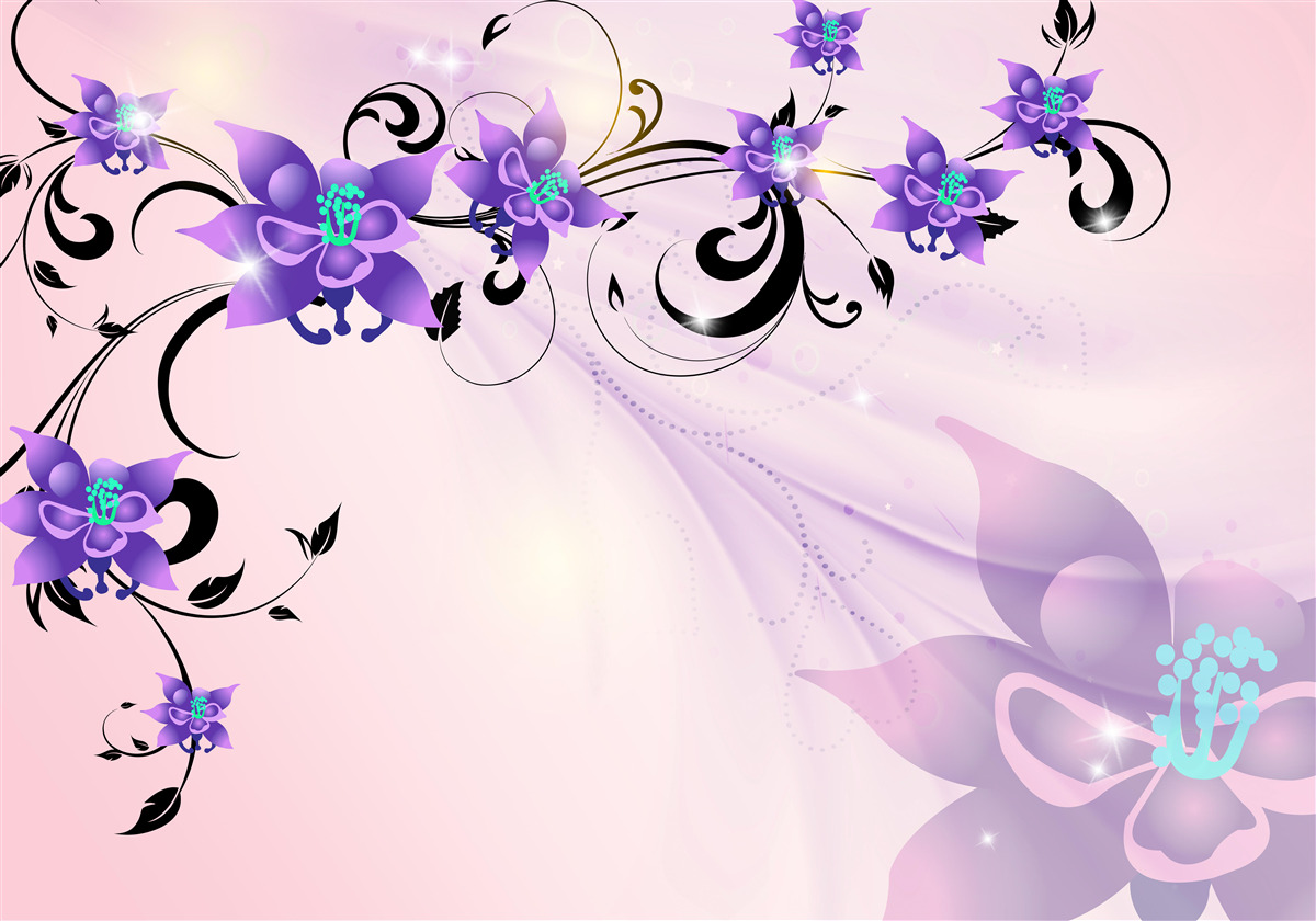 Papier peint l'éclat des fleurs violettes