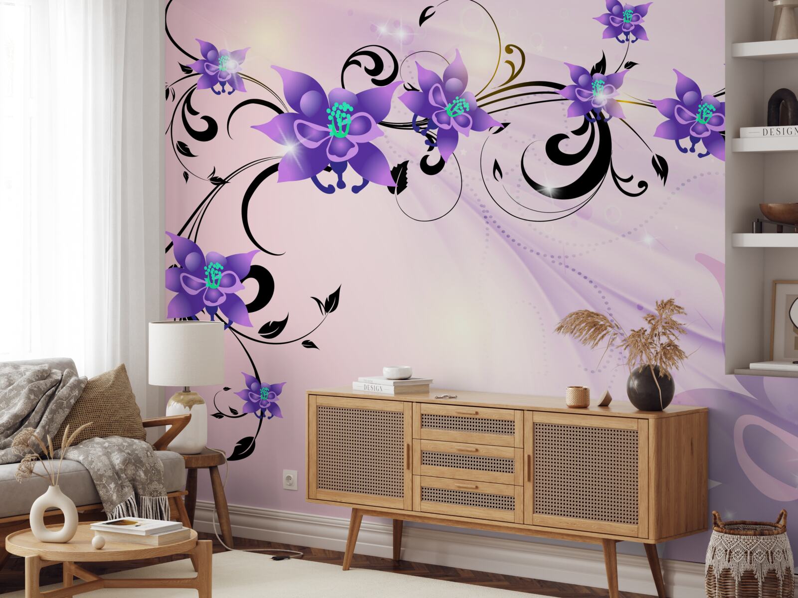 Papier peint l'éclat des fleurs violettes