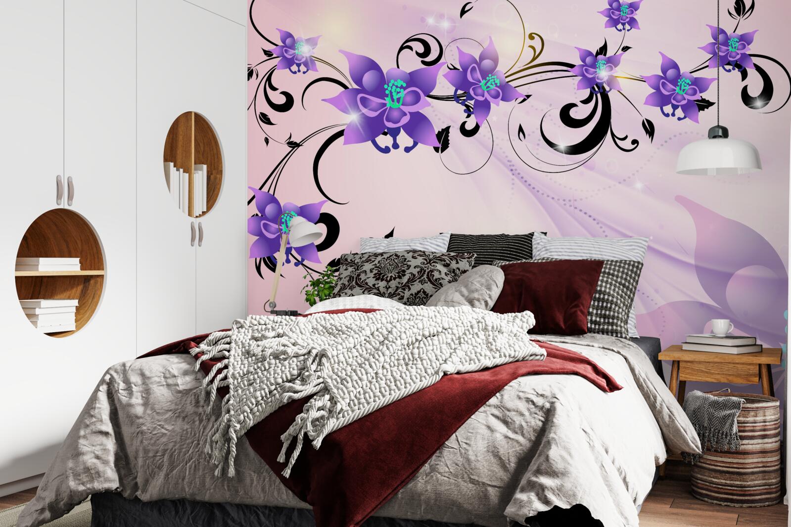 Papier peint l'éclat des fleurs violettes