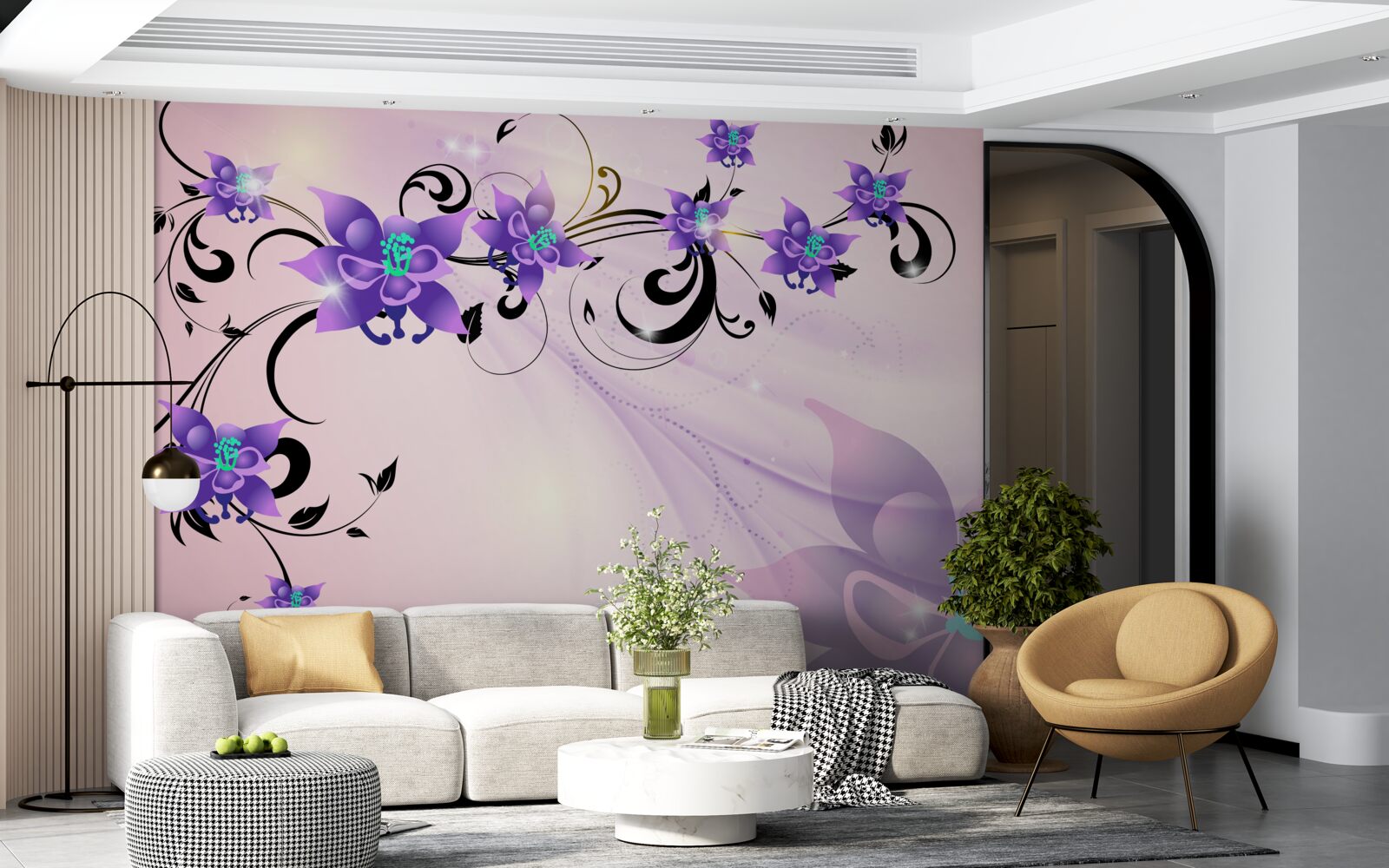 Papier peint l'éclat des fleurs violettes