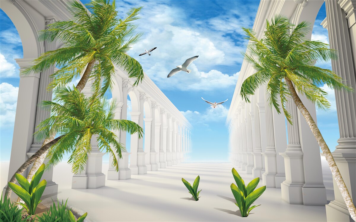 Papier peint De magnifiques arcs blancs comme neige