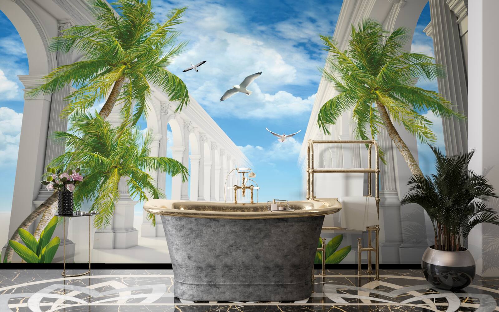 Papier peint De magnifiques arcs blancs comme neige