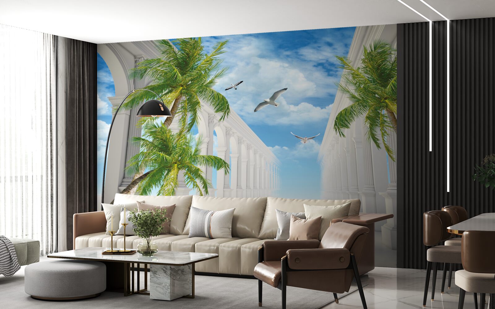 Papier peint De magnifiques arcs blancs comme neige