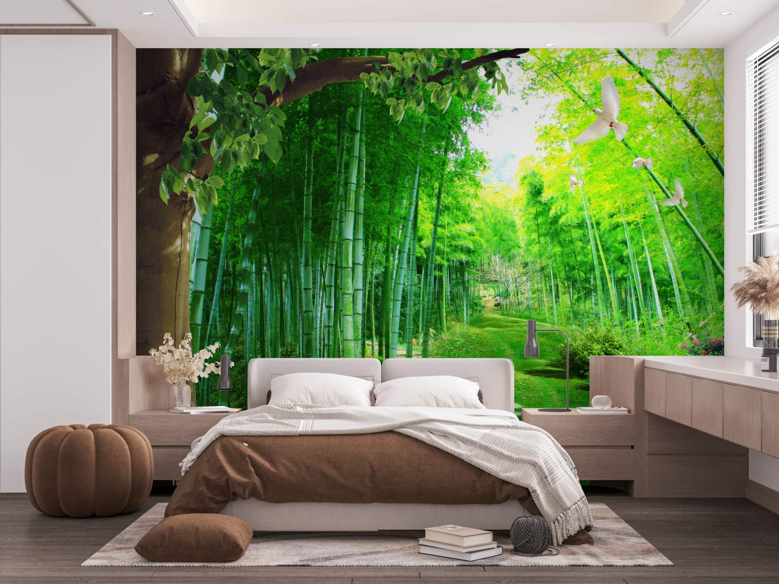 Papier peint des nuances étonnantes dans la bambouseraie et sur le sentier