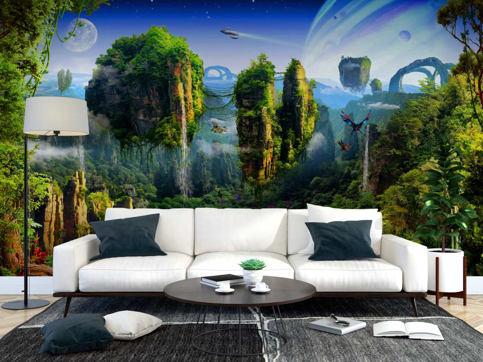 Papier peint ville verte dans un style fantastique