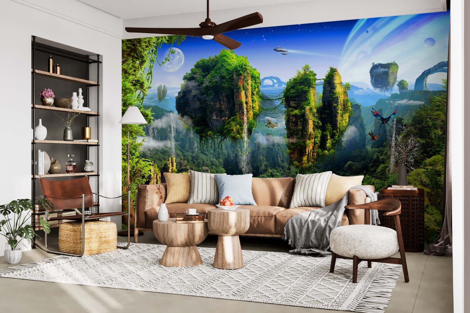 Papier peint ville verte dans un style fantastique