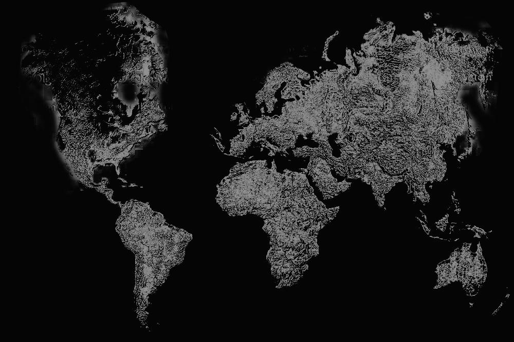 Papier peint carte du monde avec projection en relief