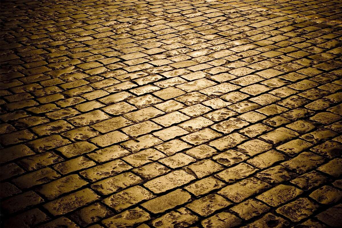 Papier peint pavés posés le soir