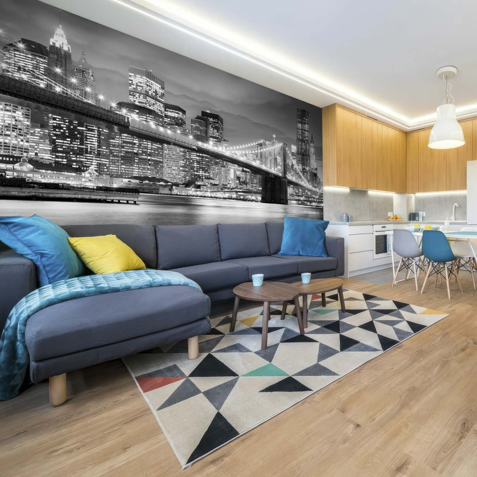 Papier peint new york en noir et blanc