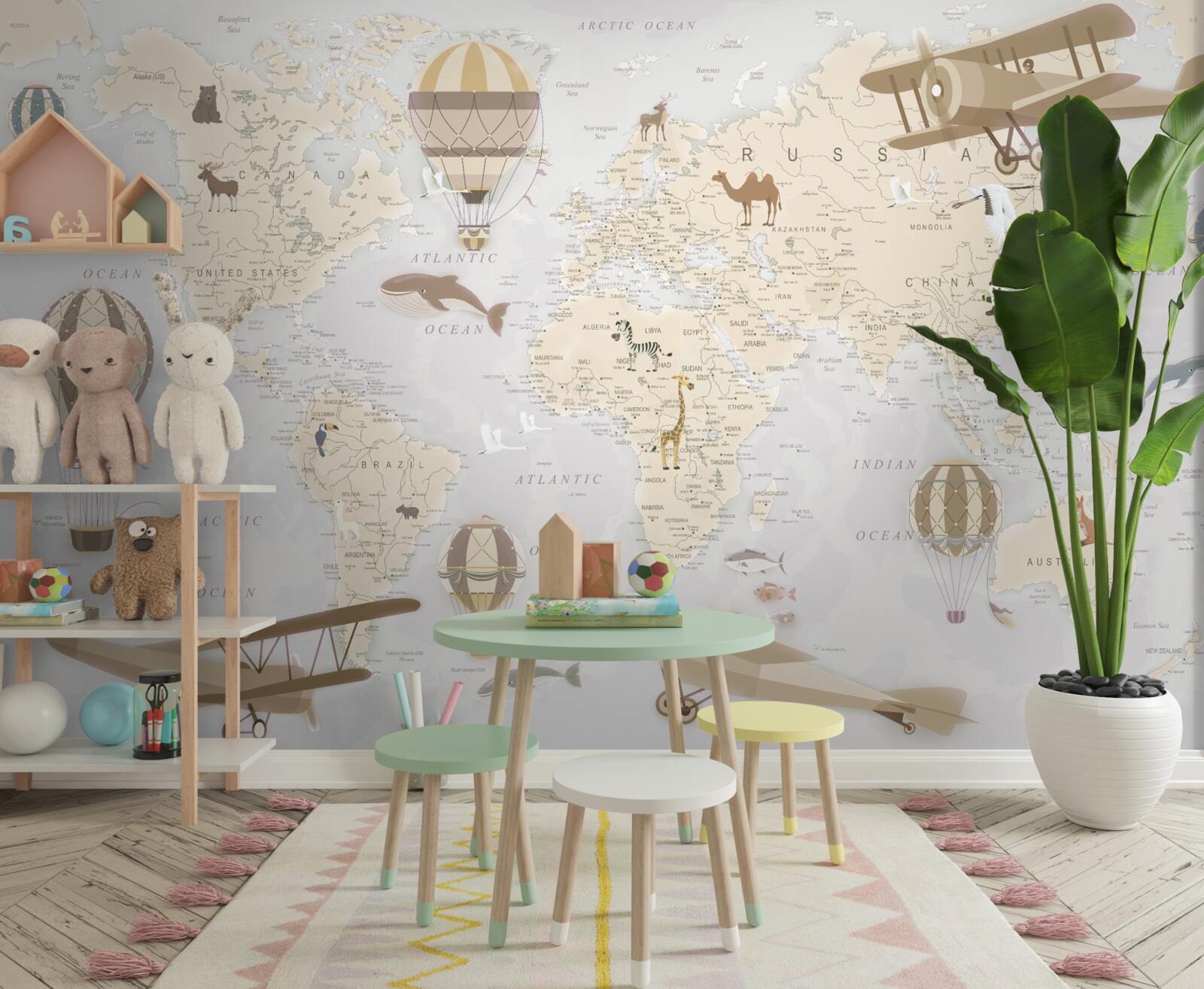 Papier peint carte du monde avec un maximum de détails