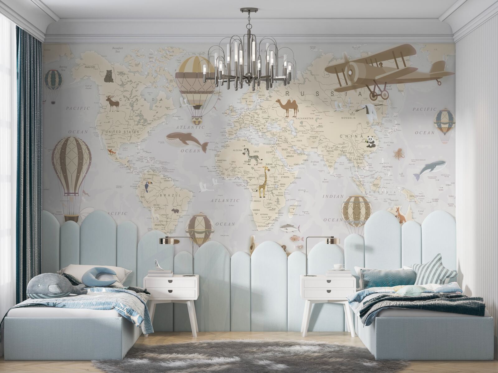 Papier peint carte du monde avec un maximum de détails