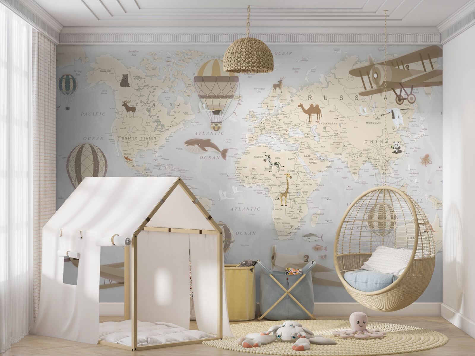 Papier peint carte du monde avec un maximum de détails