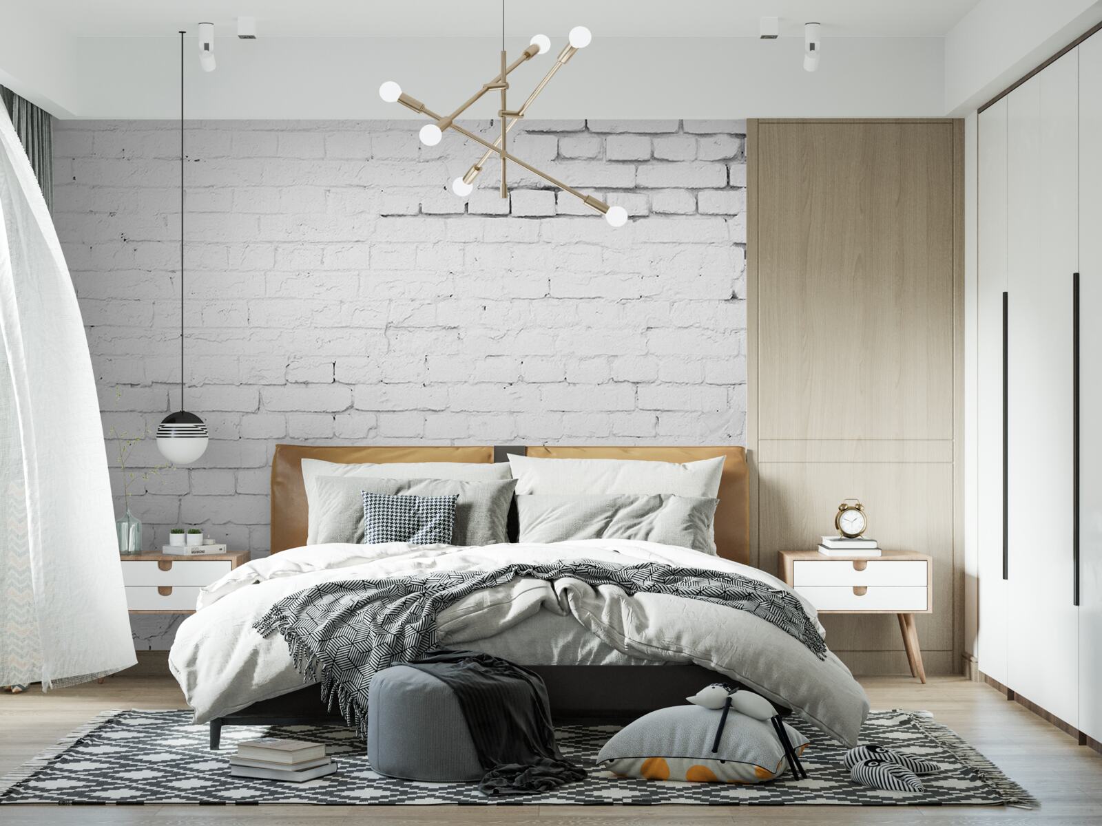 Papier peint structure de revêtement en briques de pierre blanche