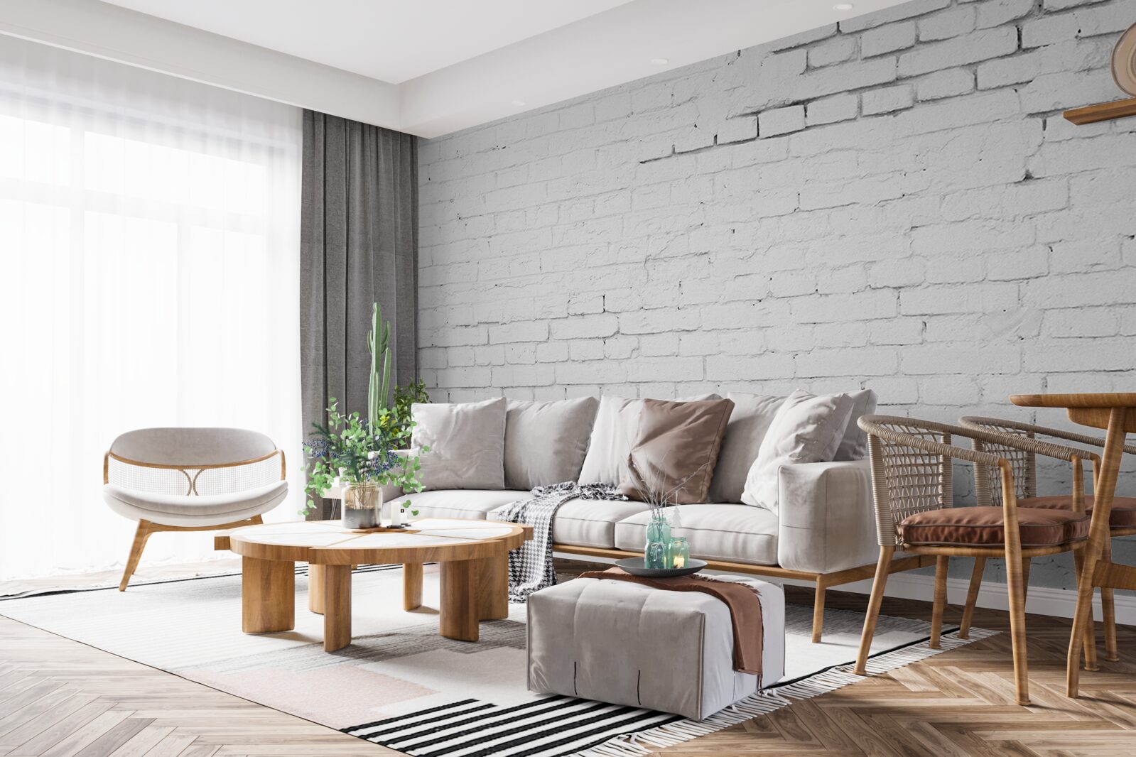 Papier peint structure de revêtement en briques de pierre blanche