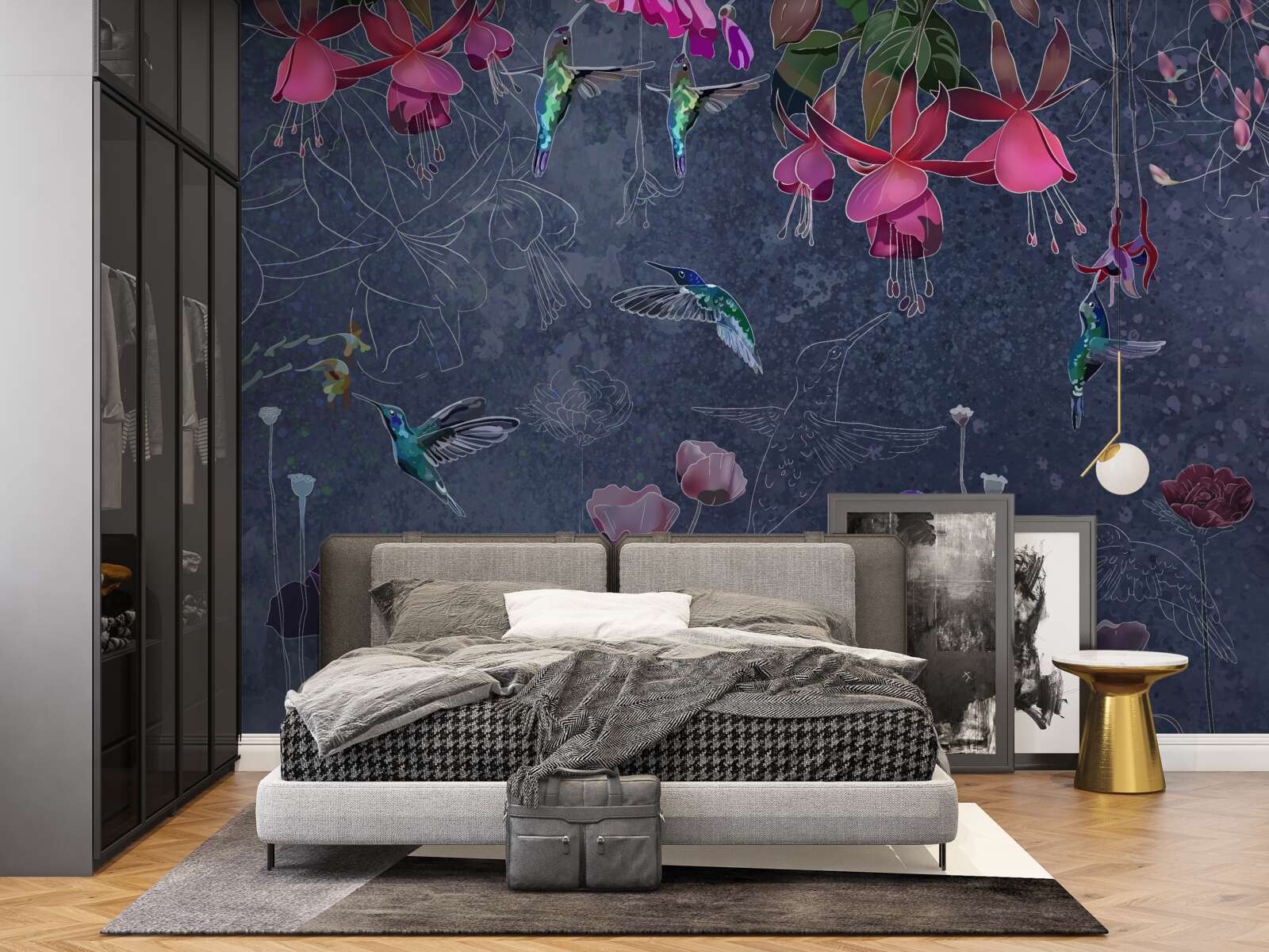 Papier peint le nectar des fleurs est une boisson pour les colibris