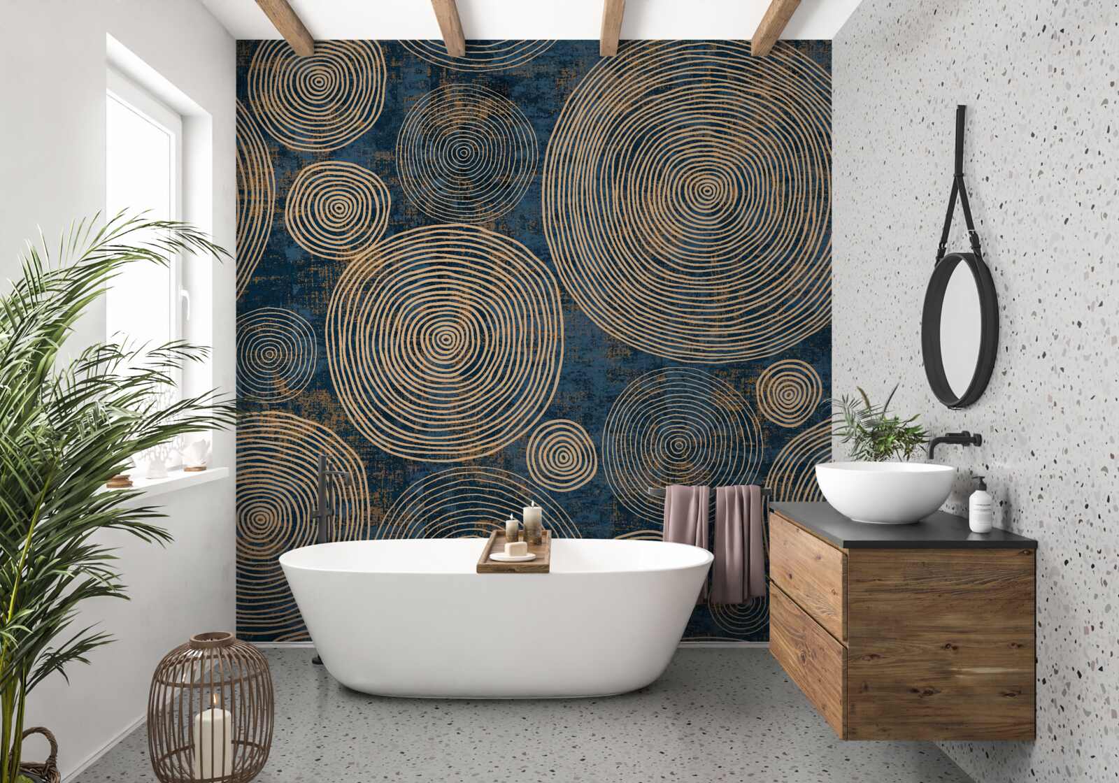 Papier peint des roues de différentes tailles, fascinantes à observer