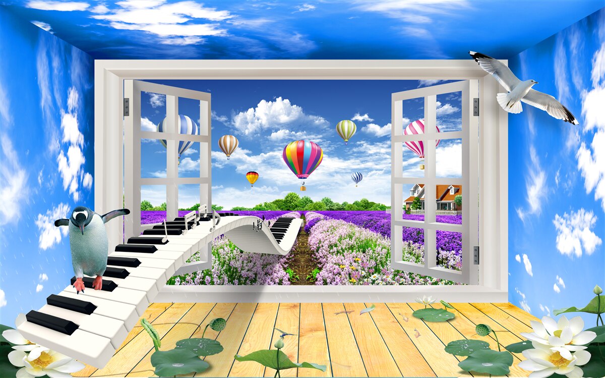 Papier peint fenêtre magique de la mélodie