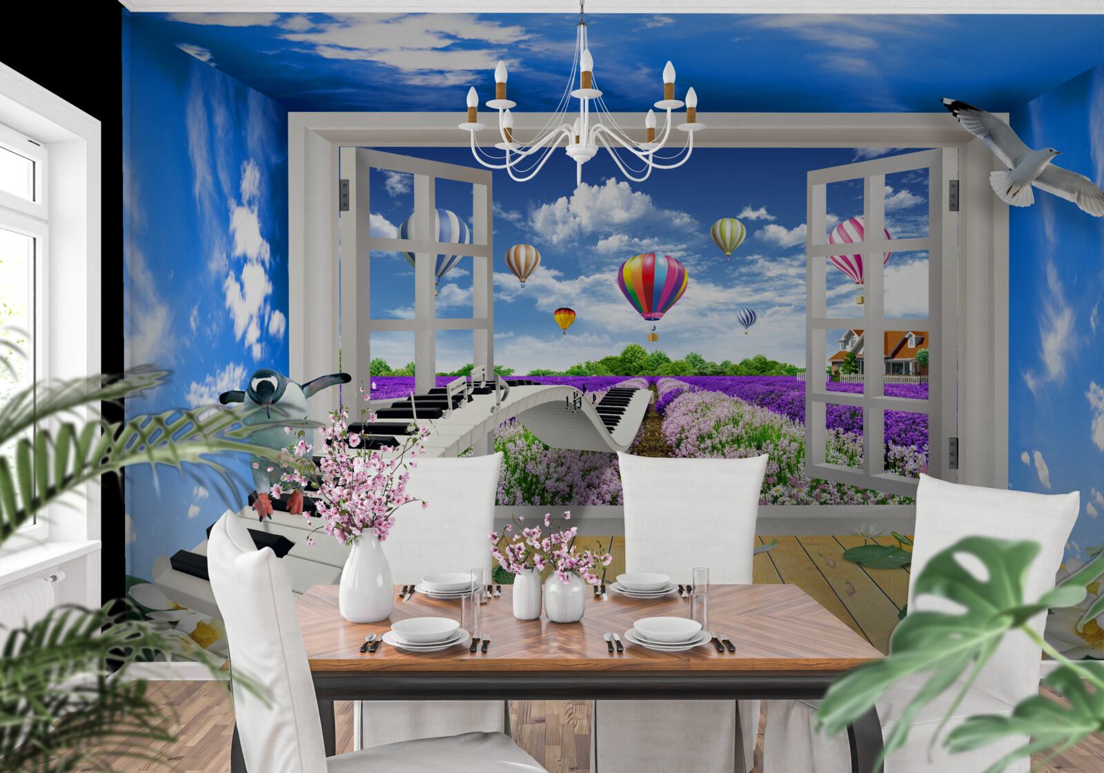 Papier peint fenêtre magique de la mélodie