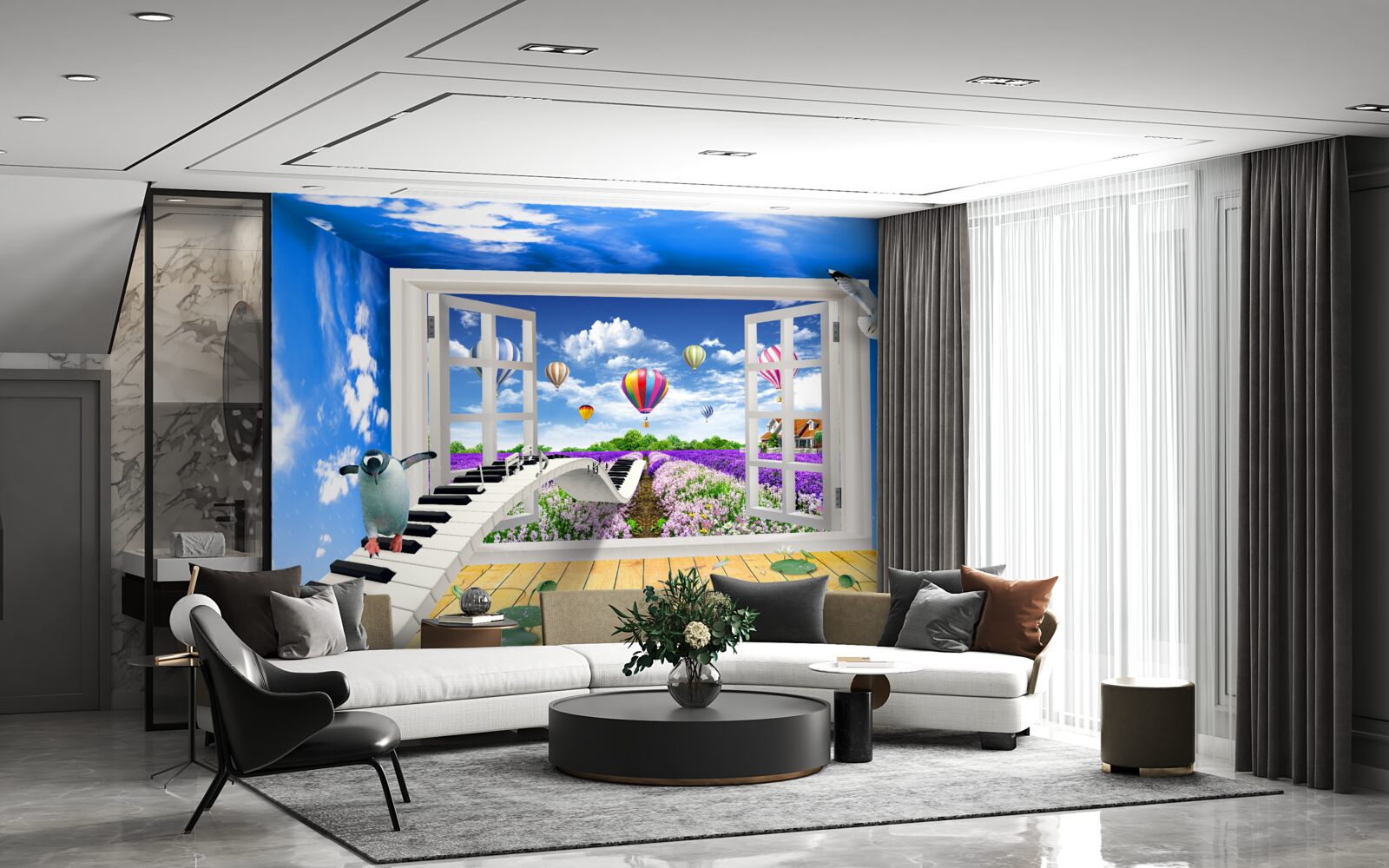 Papier peint fenêtre magique de la mélodie