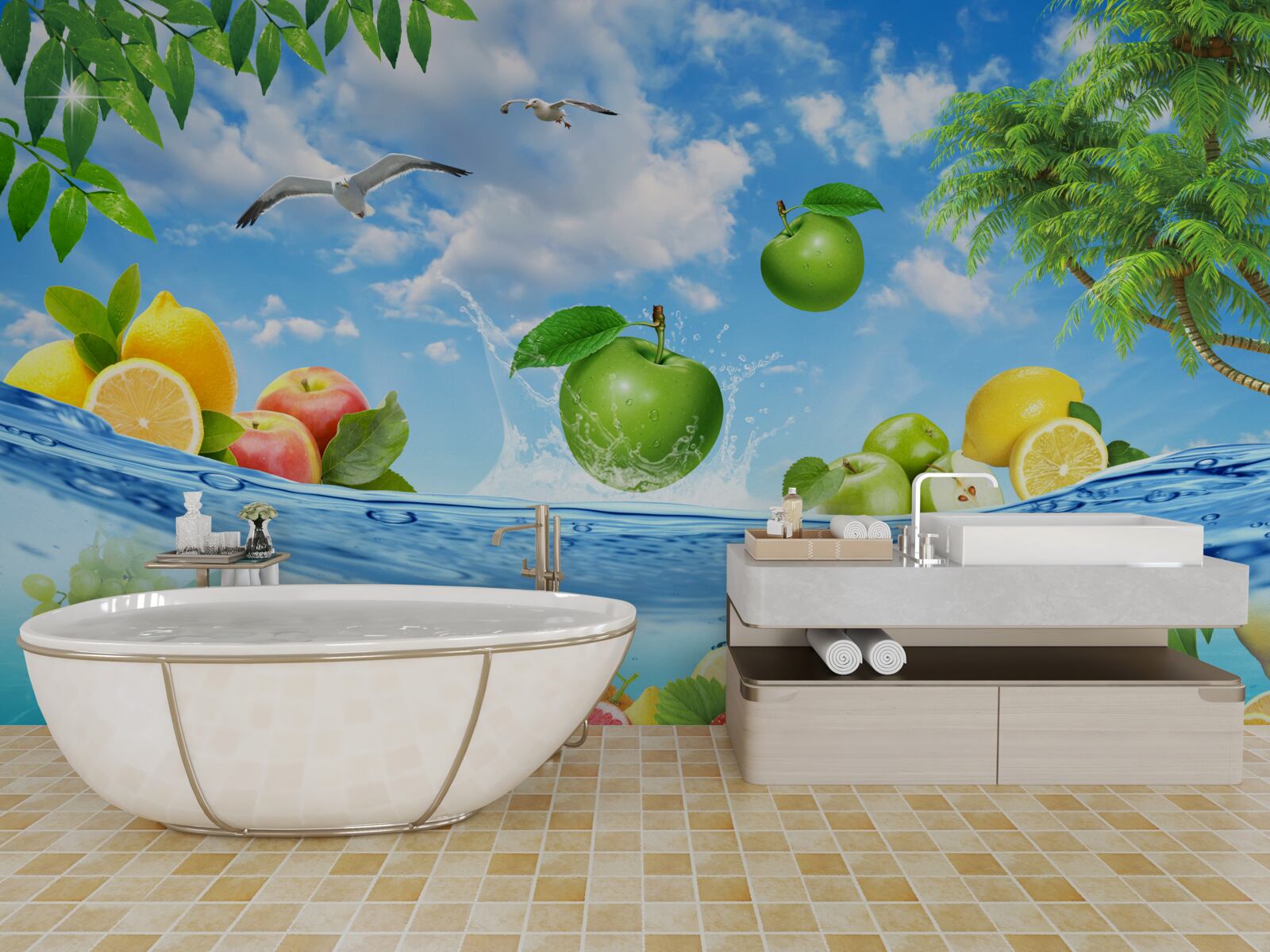 Papier peint fraîcheur des fruits de mer