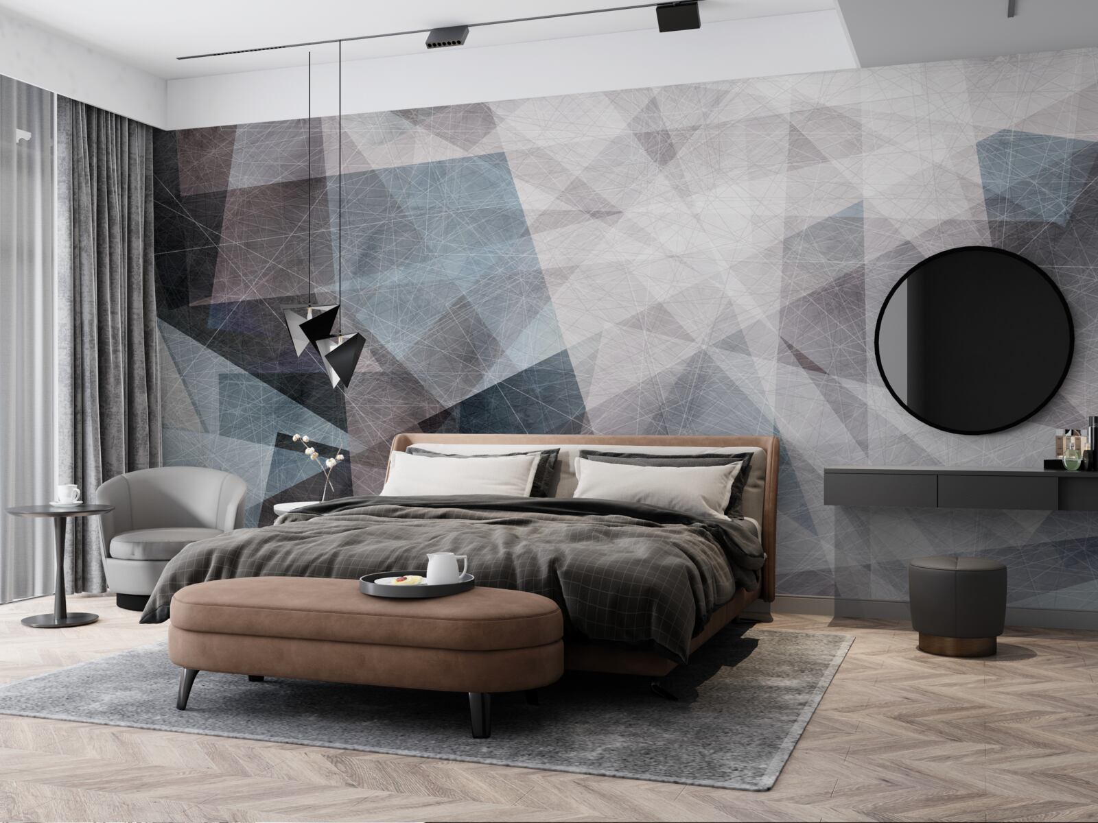 Papier peint abstrait contient des triangles gris