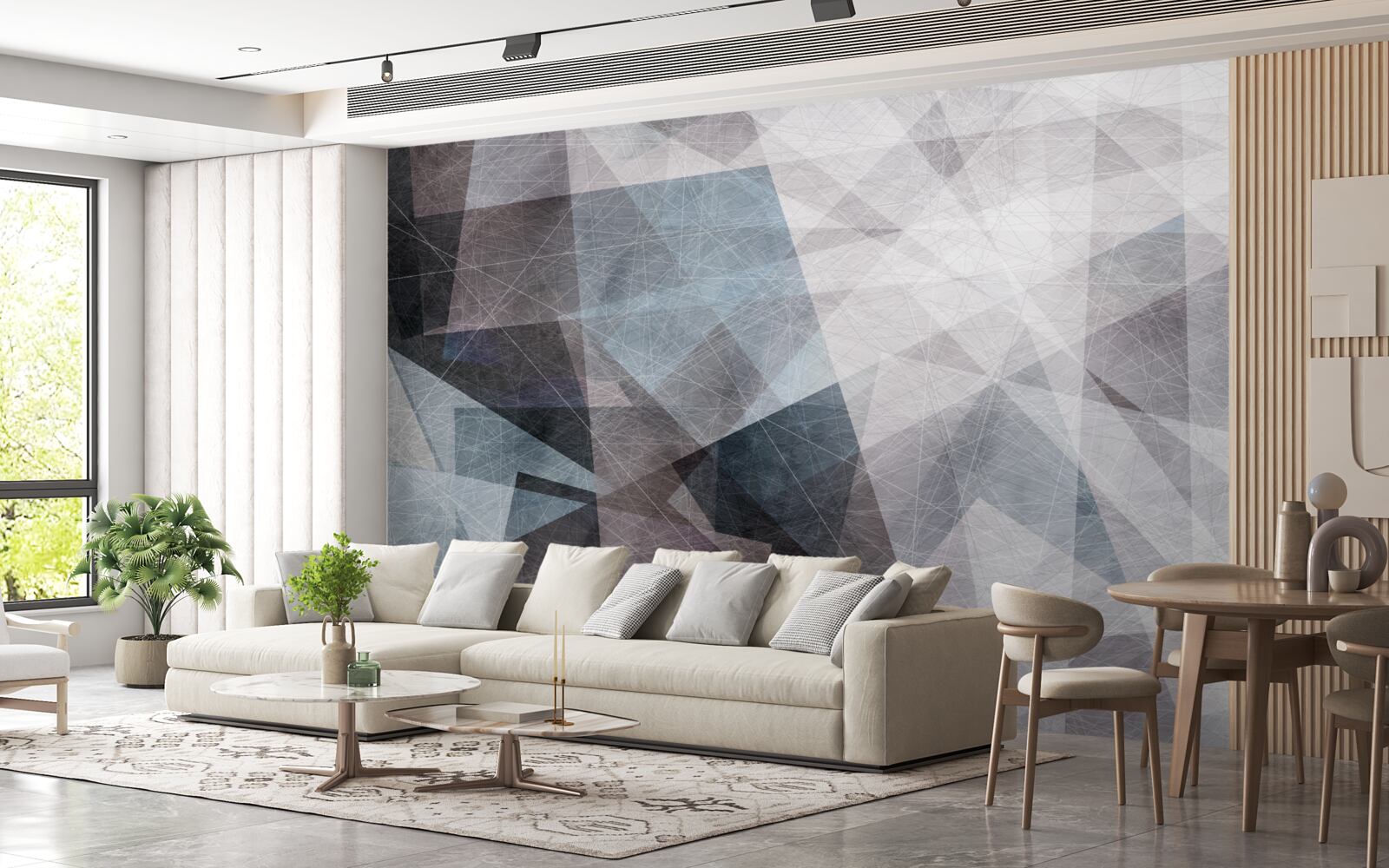 Papier peint abstrait contient des triangles gris